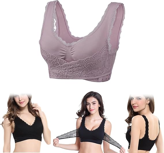 Last day 30% off - comfy corset bra front cross side buckle lace bras